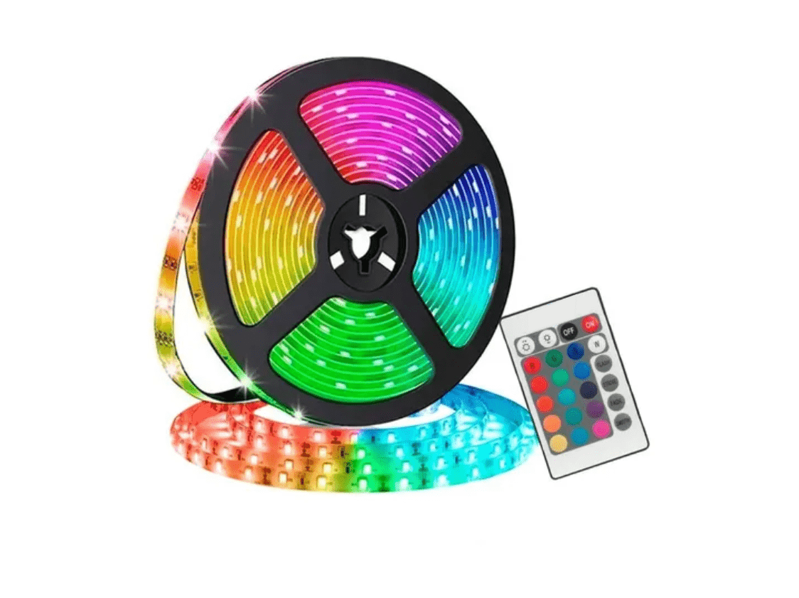 T5050RGB - TIRA LED 5050 RGB MULTICOLOR INCLUYE CONTROL Y ELIMINADOR