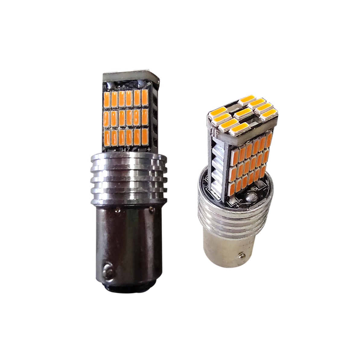 1157-45SMD-4014-Y-F - EVOLUM PAR FOCOS 1157 AMARILLO ESTROBO 45 LEDS