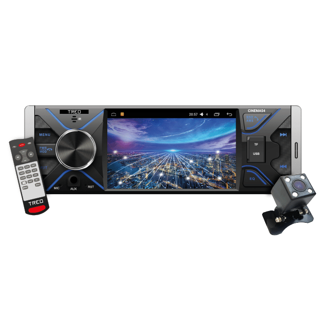 CINEMA54 - TREO ESTEREO 1 DIN PANTALLA 4 USB BT