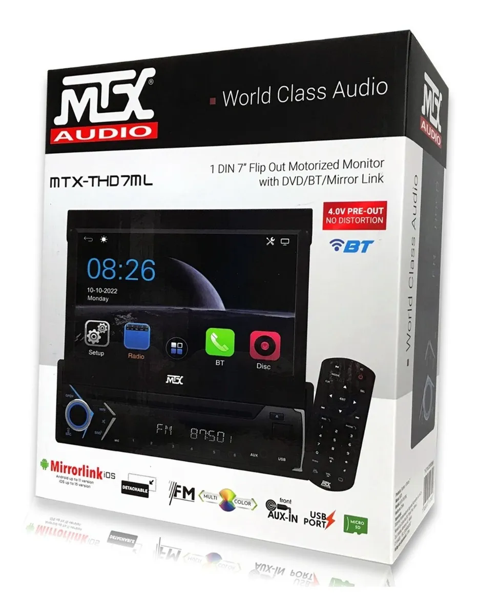 MTX-THD7ML - MTX 1 DIN PANTALLA 7" MOTORIZADA MIRROR LINK