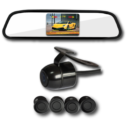 EX-RCAM-04 - EXTREME RETROVISOR DVR + SENSORES DE REVERSA