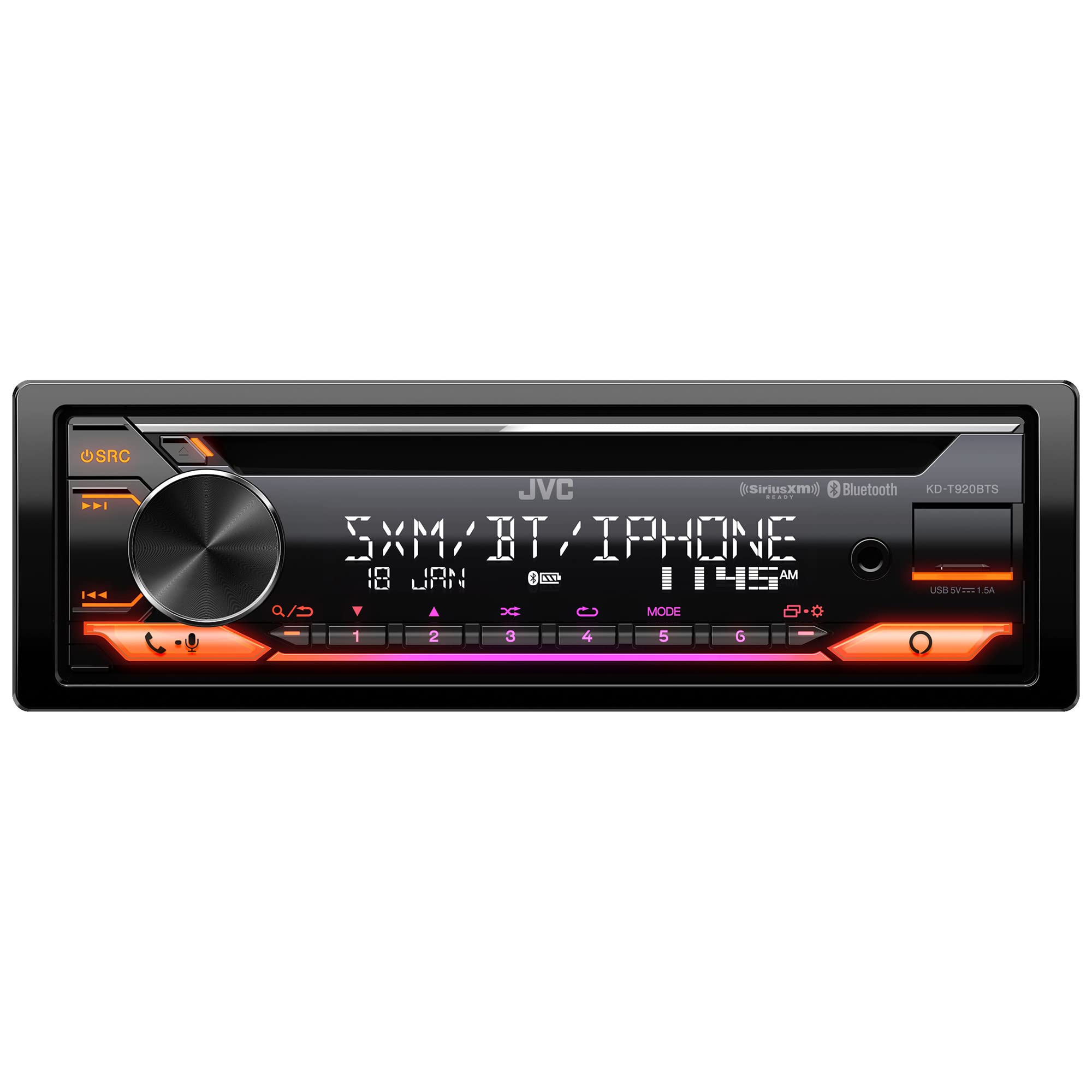 KD-TD91BTS - JVC 1 DIN BLUETOOTH USB AUX CD COLORES