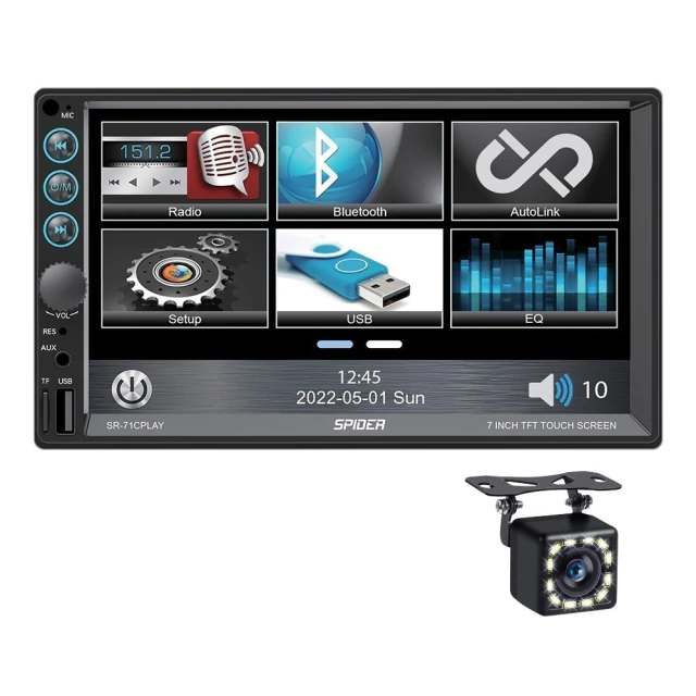 RKS-A764 - PANTALLA DE 7" CARPLAY Y ANDROID AUTO INALAMBRICOS 2/64GB INCLUYE CAMARA