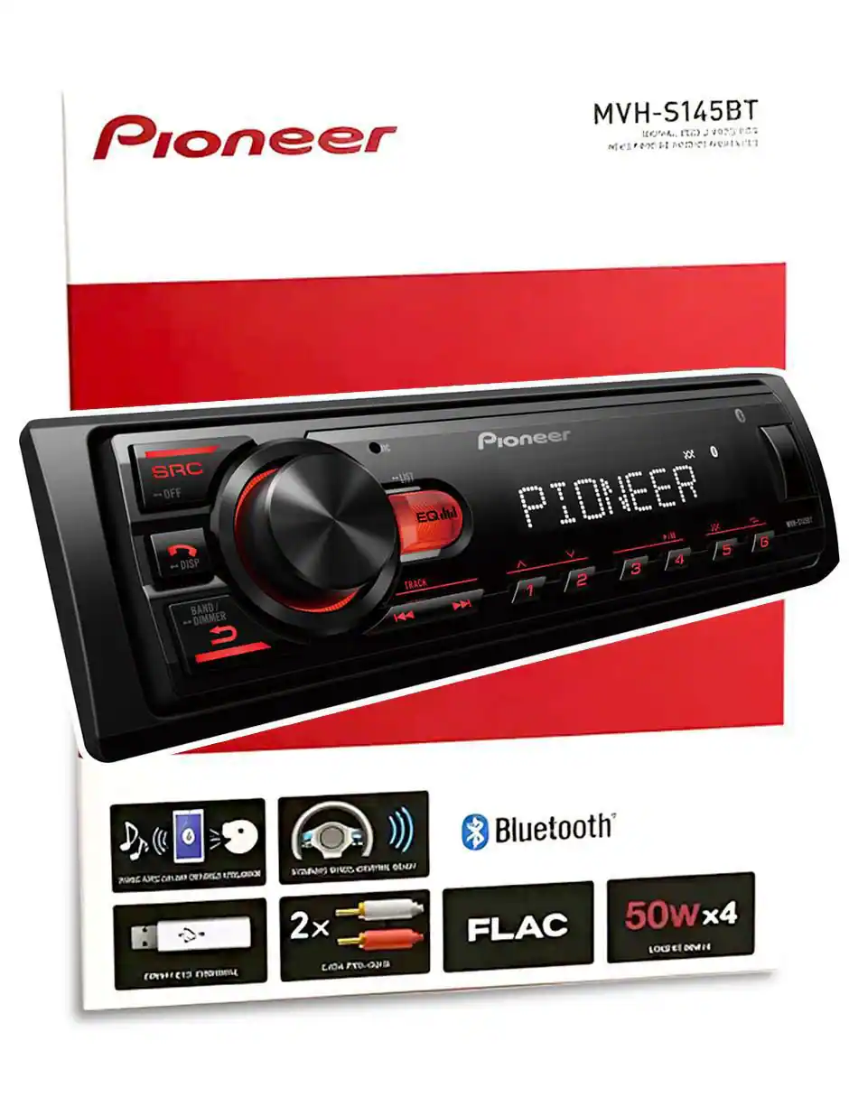 MVH-S145BT - PIONEER ESTÉREO 1 DIN BT USB AUX