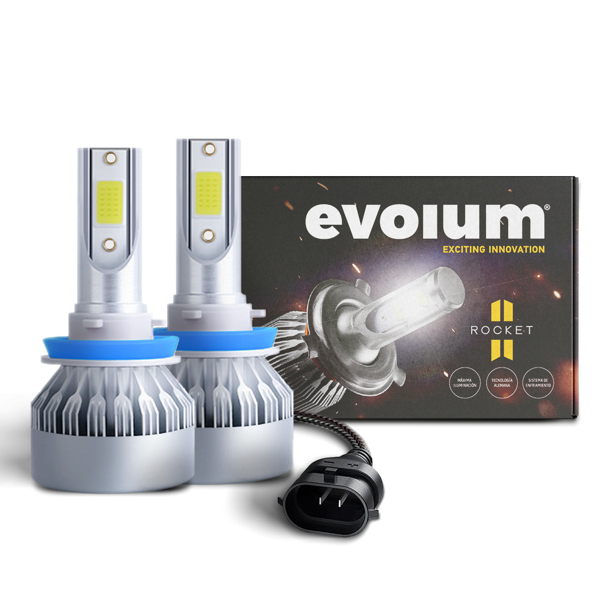 R1H11 - EVOLUM LED H11 ROCKET 8500 LM 6500K CHIP COB CANBUS
