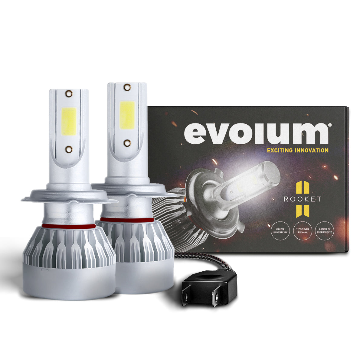 R1H7 - EVOLUM LED H7 ROCKET 8500 LM 6500K CHIP COB CANBUS
