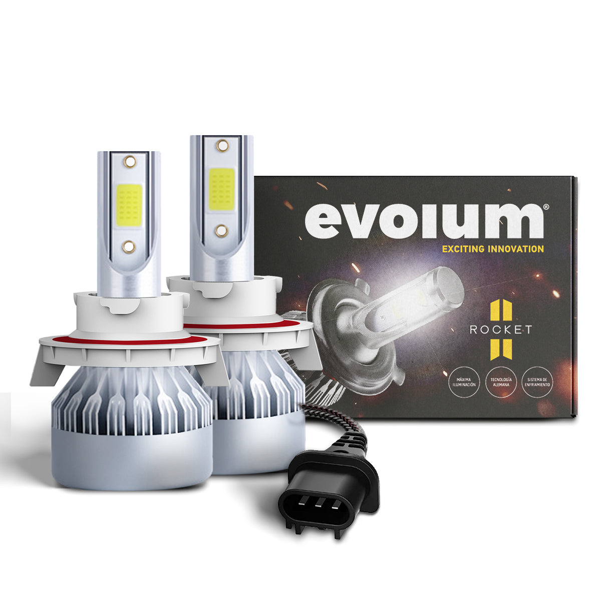 R1H13 - EVOLUM LED H13 ROCKET 8500 LM 6500K CHIP COB CANBUS