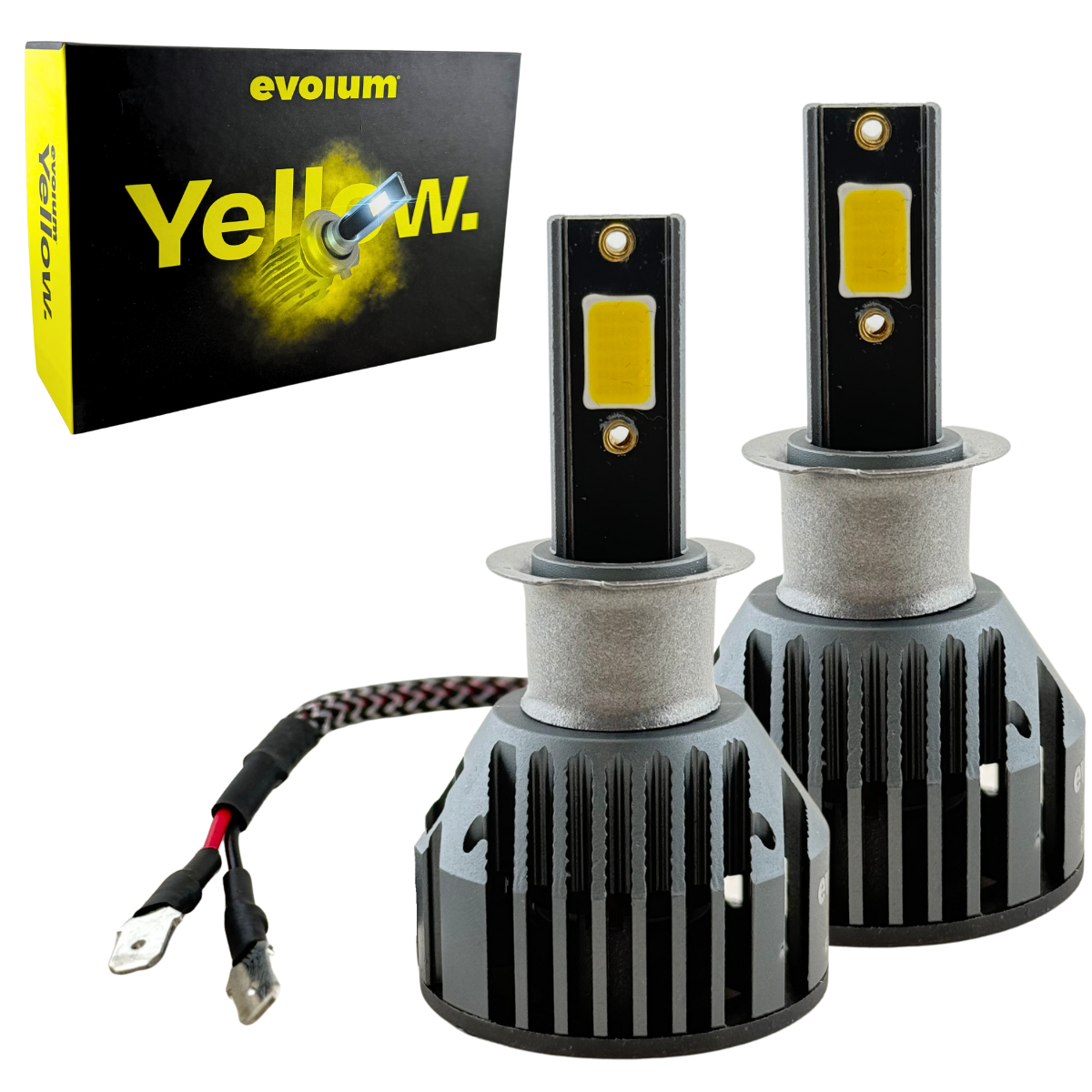 YELLOWH3 - EVOLUM YELLOW LED H3 2 CARAS 11000 LUMENES