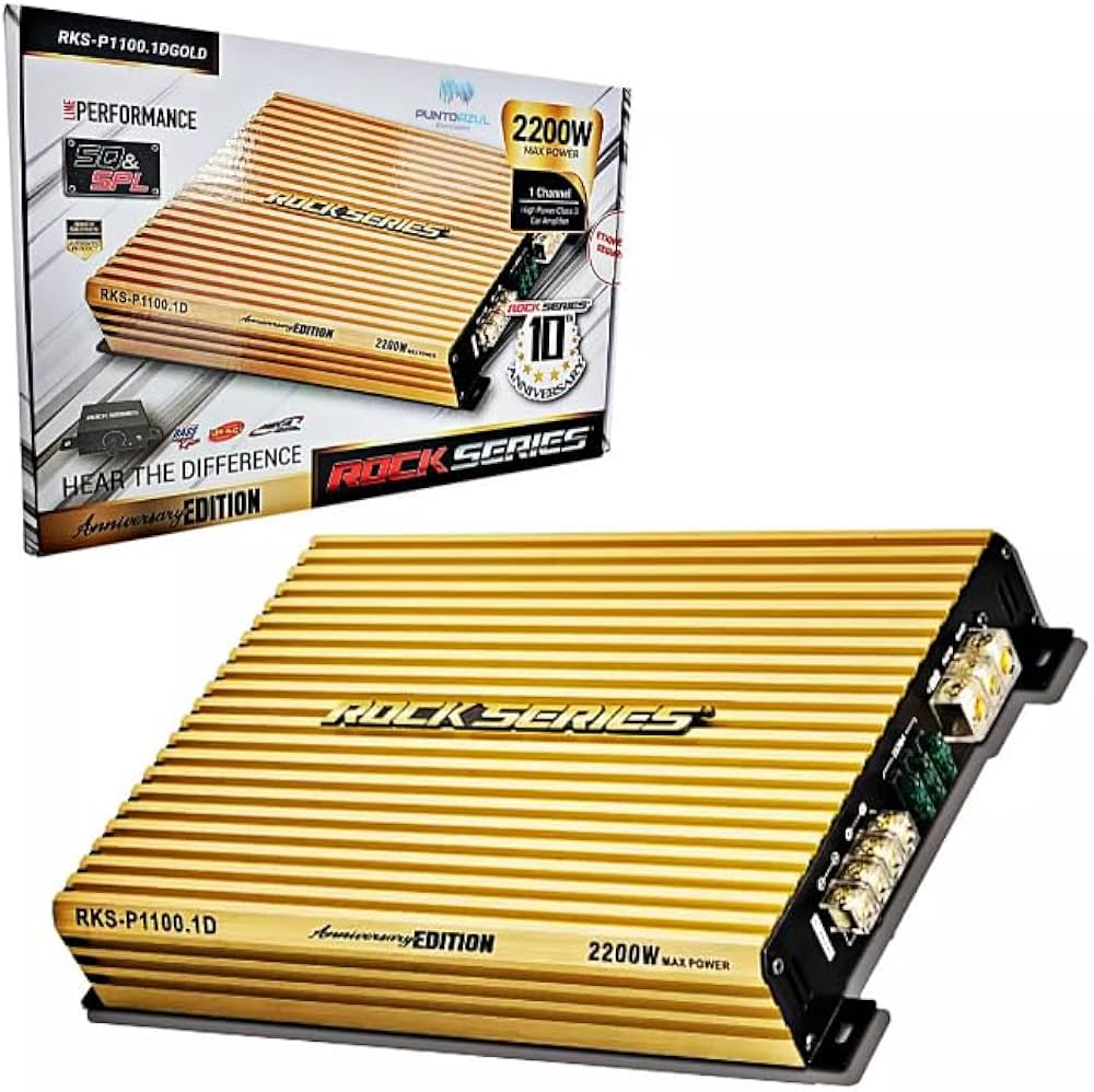 RKS-P1100.1D GOLD - ROCK SERIES AMPLIFICADOR 1 CANAL 1100W RMS @1 OHM
