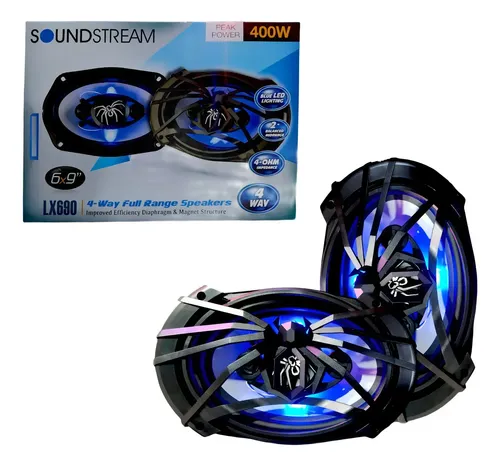 LX690 - SOUNDSTREAM PAR DE BOCINAS 6x9” 4 VÍAS CON LUZ LED