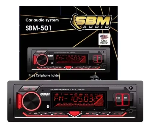 SBM-501 - SBM ESTÉREO 1 DIN MP3 BT USB AUX