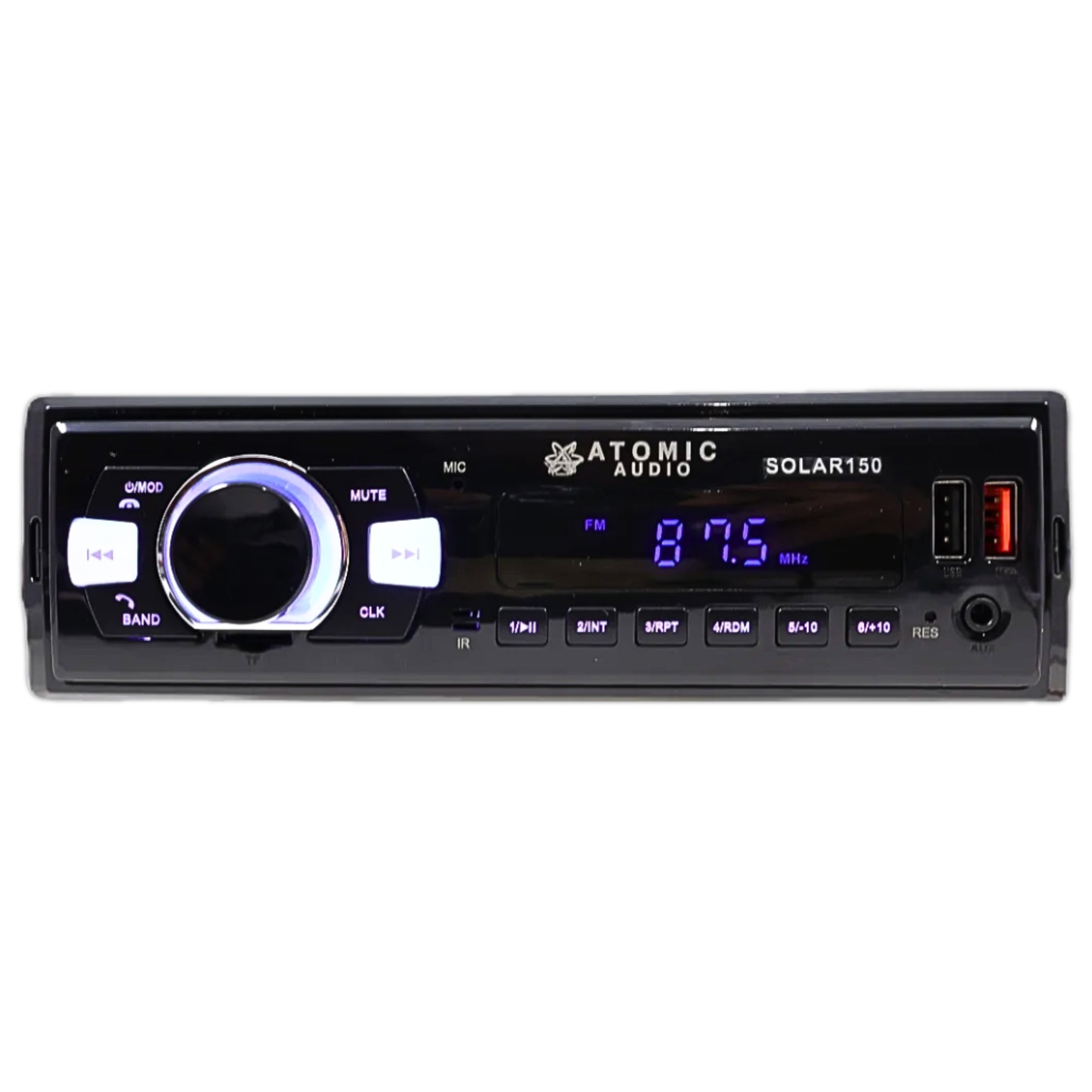 SOLAR150 - ATOMIC ESTEREO 1 DIN BLUETOOTH USB AUX 2 USB