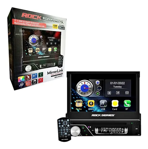 RKS-IN7ML - ROCK SERIES 1 DIN PANTALLA 7" MOTORIZADA MIRROR LINK