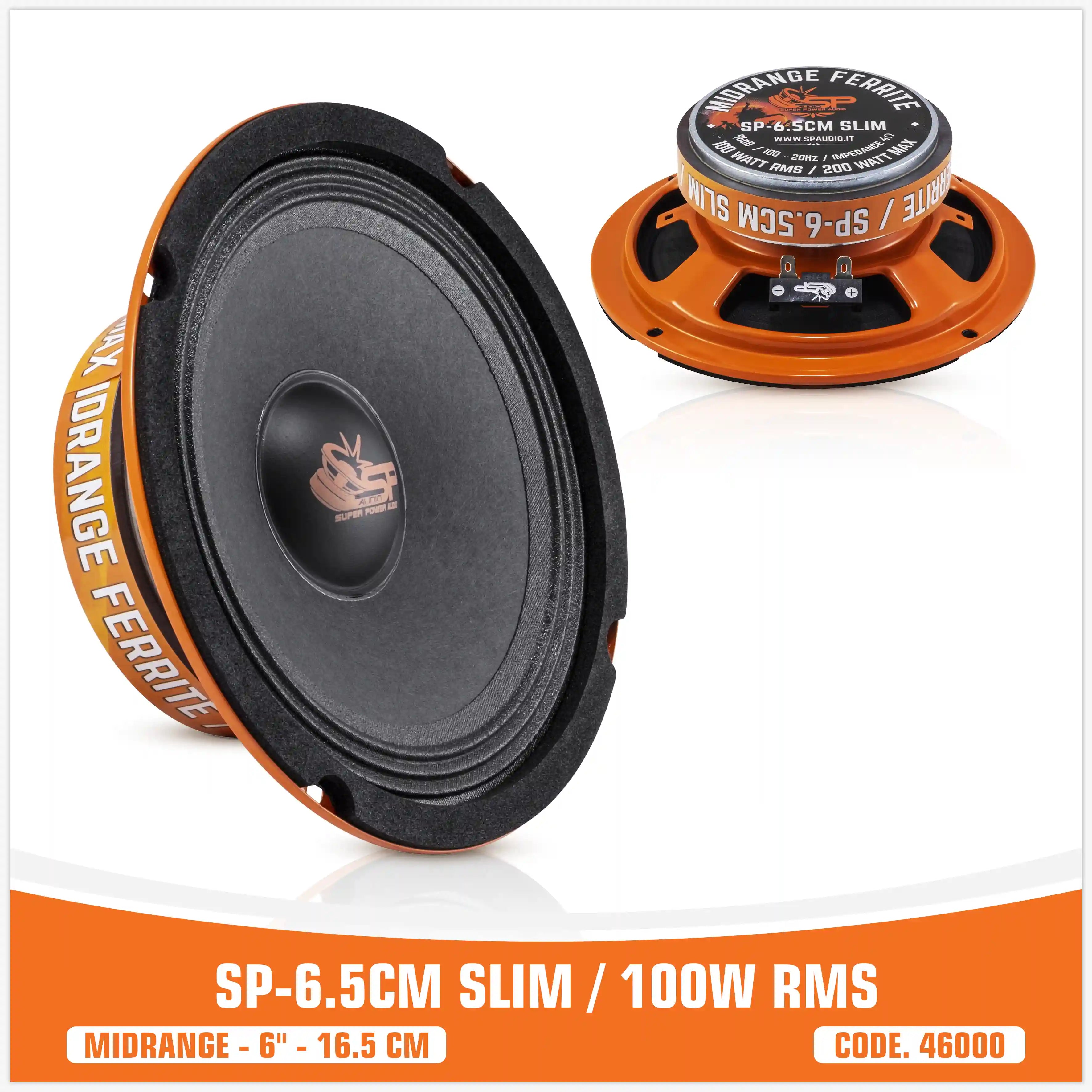 SP-6.5CM - SP AUDIO PAR DE MEDIOS RANGOS 6.5" 250W MAX 120W RMS