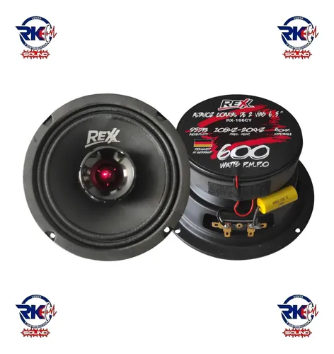 RX-166CY - REXX PAR DE MEDIOS RANGOS 6.5" CON DRIVER 600W MAX 4 OHMS