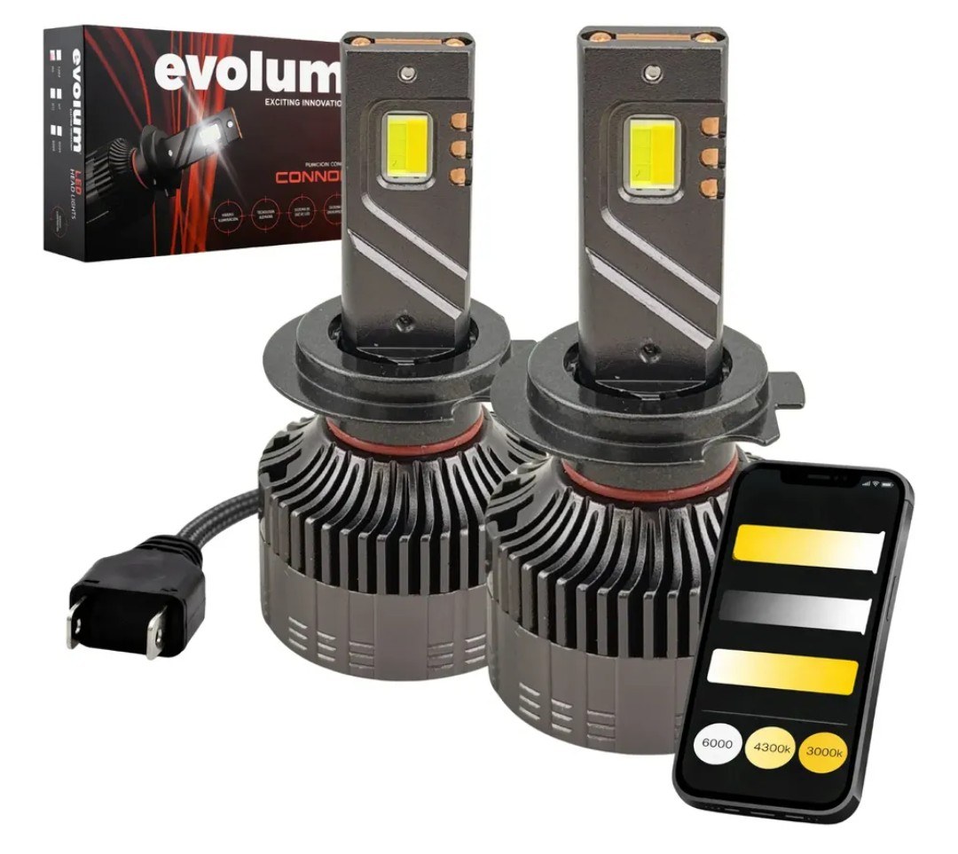 CONNOR H7 - EVOLUM LED H7 CONNOR 55,000LM CON APP PARA AJUSTAR COLOR Y BRILLO