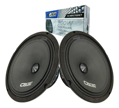 CA-MR07080ET - CARBON AUDIO PAR DE MEDIOS RANGOS DE 8" SERIE ENTRY 700W MAX 70W RMS 4 OHMS